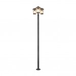 Cavado - Anthracite 3 Light Post with Clear Diffuser