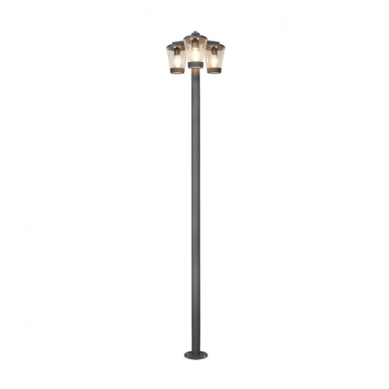 Trio-411060342 - Cavado - Anthracite 3 Light Post with Clear Diffuser