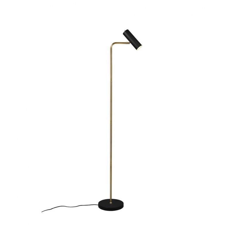 - Marley - Matt Black & Matt Brass Floor Lamp Trio-412400108 - Marley - Matt Black & Matt Brass Floor Lamp