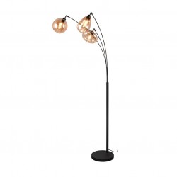 Lumina - Matt Black 3 Light Floor Lamp with Amber Glass Lumina - Matt Black 3 Light Floor Lamp with Amber Glass