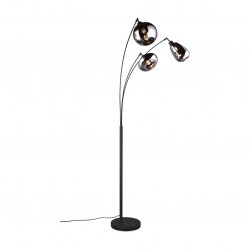 Lumina - Matt Black 3 Light Floor Lamp with Mirrored Smoked Glass Lumina - Matt Black 3 Light Floor Lamp with Mirrored Smoked Glass