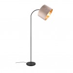 Julieta - Black Floor Lamp with Fawn & Gold Shade Julieta - Black Floor Lamp with Fawn & Gold Shade