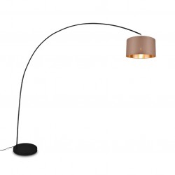 Mansur - Black Floor Lamp with Taupe & Gold Shade