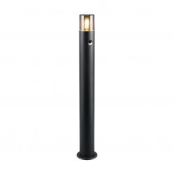 Hoosic - Matt Black PIR Bollard with Smoked Diffuser Hoosic - Matt Black PIR Bollard with Smoked Diffuser