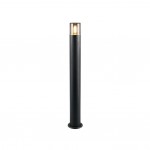 Hoosic - Matt Black Bollard with Smoked Diffuser Hoosic - Matt Black Bollard with Smoked Diffuser
