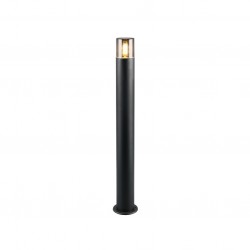 Hoosic - Matt Black Bollard with Smoked Diffuser Hoosic - Matt Black Bollard with Smoked Diffuser