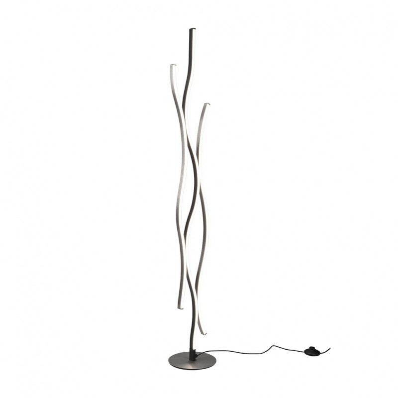 Trio-441210305 - Blaze - Brushed Aluminium & Black CCT Floor Lamp