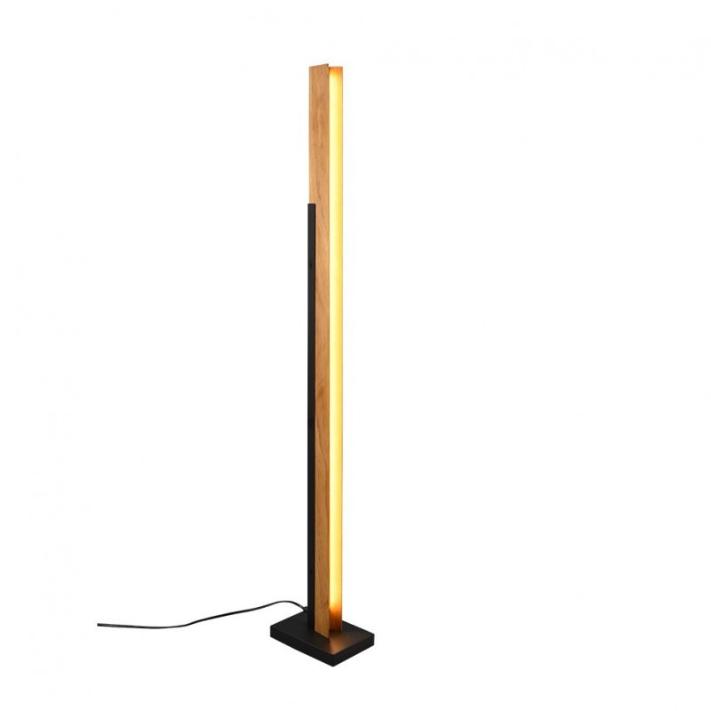 - Kerala - Wooden & Matt Black Floor Lamp Trio-441610132 - Kerala - Wooden & Matt Black Floor Lamp