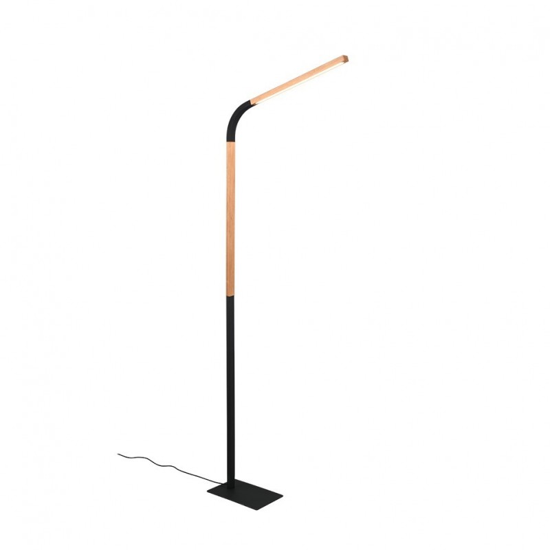 - Norris - Wooden & Black LED Floor Lamp Trio-445210132 - Norris - Wooden & Black LED Floor Lamp