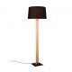 Trio-447610232 - Rahul - Wooden & Black Floor Lamp with Black Shade