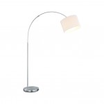 Hotel - Nickel Adjustable Floor Lamp with White Shade Hotel - Nickel Adjustable Floor Lamp with White Shade