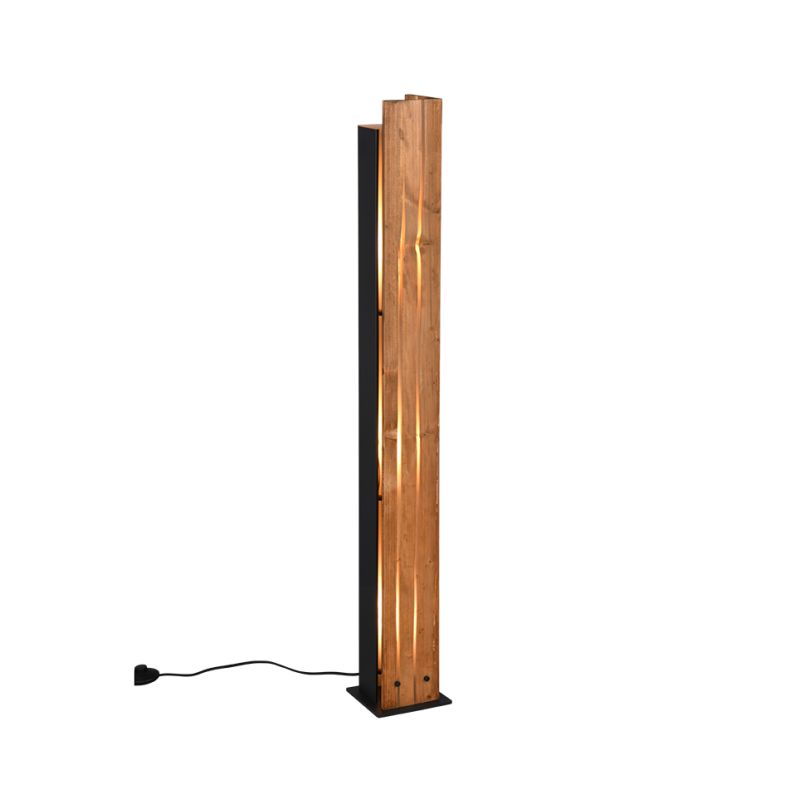 - Karuni - Wooden & Black Floor Lamp Trio-463300330 - Karuni - Wooden & Black Floor Lamp