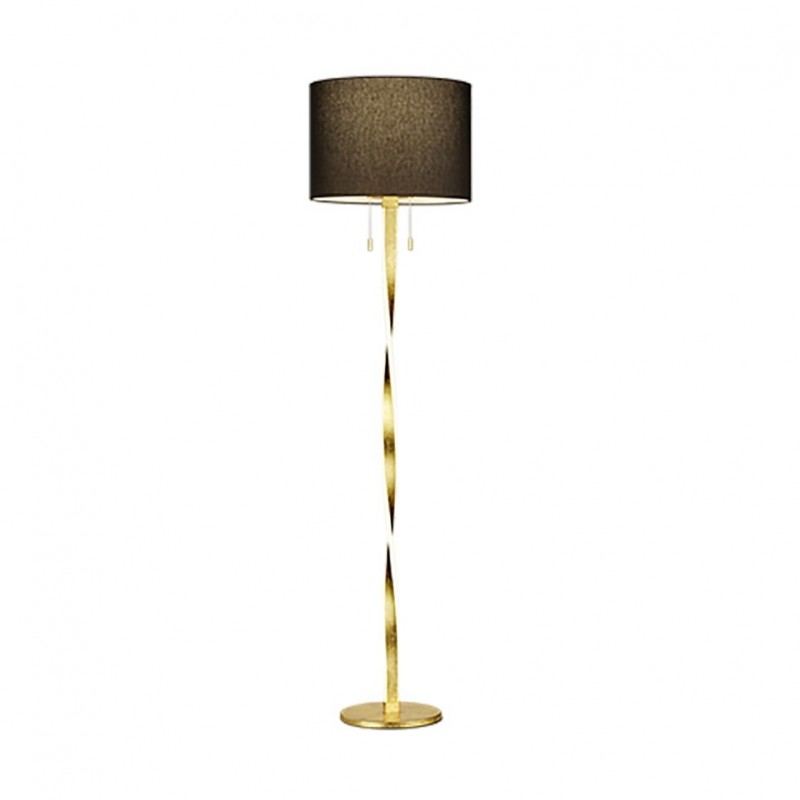 - Nandor - Gold LED Floor Lamp with Black Shade Trio-475310379 - Nandor - Gold LED Floor Lamp with Black Shade