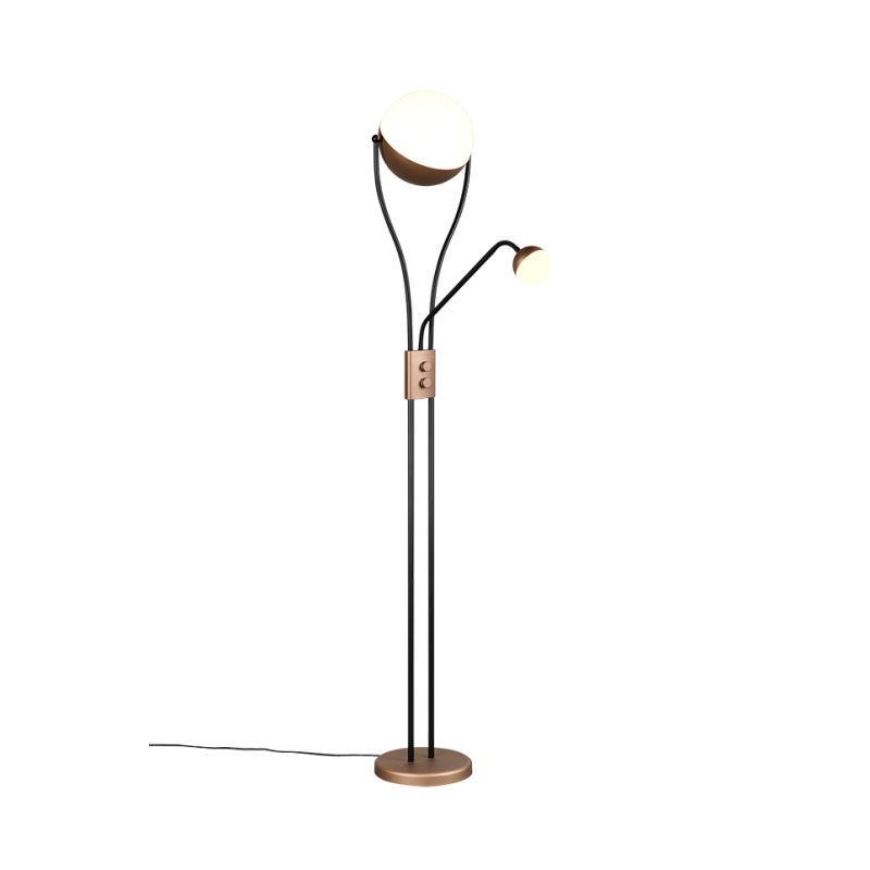 Trio-478310265 - Chris - Coffee Mother & Child LED Floor Lamp with Crystal Effect