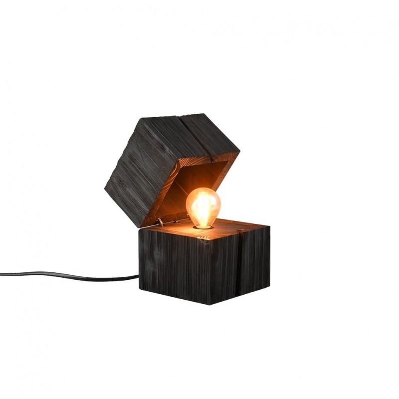 Trio-514110102 - Treasure - Natural Wood Black Table lamp