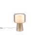 - Rocka - Amber Glass Table Lamp with White Fabric Shade Trio-519900113 - Rocka - Amber Glass Table Lamp with White Fabric Shade