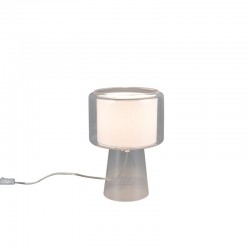 Rocka - Transparent Glass Table Lamp with White Fabric Shade Rocka - Transparent Glass Table Lamp with White Fabric Shade