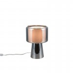 Rocka - Chrome Glass Table Lamp with White Fabric Shade