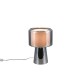 - Rocka - Chrome Glass Table Lamp with White Fabric Shade Trio-519900157 - Rocka - Chrome Glass Table Lamp with White Fabric Shade