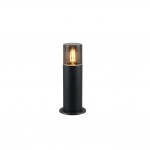 Hoosic - Matt Black Bollard with Smoked Diffuser Hoosic - Matt Black Bollard with Smoked Diffuser