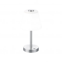 Emerald - Matt Nickel LED Table Lamp with White Opal Glass