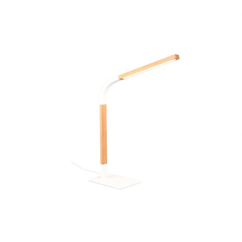 - Norris - Wooden & White LED Desk Lamp Trio-545210131 - Norris - Wooden & White LED Desk Lamp