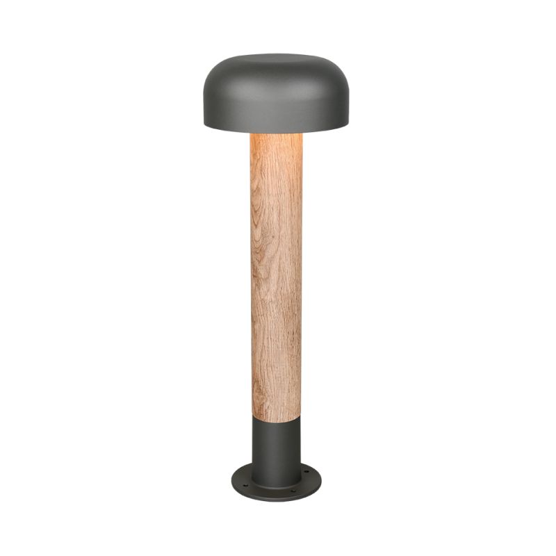 Trio-562560135 - Fraser - Anthracite & Wood Imitation Post IP54