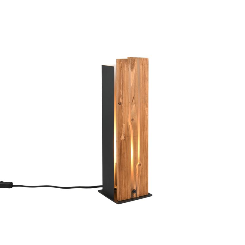 - Karuni - Wooden & Black Table Lamp Trio-563300130 - Karuni - Wooden & Black Table Lamp