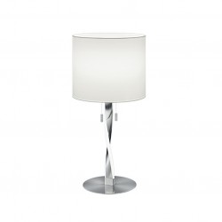 Nandor - Matt Nickel LED Table Lamp with White Shade Nandor - Matt Nickel LED Table Lamp with White Shade