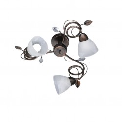 Traditio - Antique Rust 3 Light Semi Flush with Alabaster Glass Traditio - Antique Rust 3 Light Semi Flush with Alabaster Glass