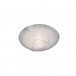 Sandrina - Chrome Flush with White Glass with Clear Design Sandrina - Chrome Flush with White Glass with Clear Design