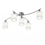 Garda - Matt Nickel 5 Light Ceiling Lamp with White Shade Garda - Matt Nickel 5 Light Ceiling Lamp with White Shade