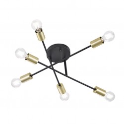 Cross - Black & Gold 6 Light Ceiling Lamp Cross - Black & Gold 6 Light Ceiling Lamp