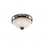 Quinta - Rustic 2 Light Ceiling Lamp with Alabaster Glass
