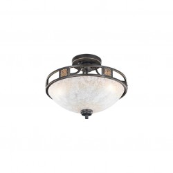 Quinta - Rustic 3 Light Ceiling Lamp with Alabaster Glass Quinta - Rustic 3 Light Ceiling Lamp with Alabaster Glass