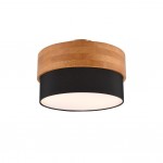 Seasons - Wooden Semi Flush with Black Fabric Shade Ø 30 cm