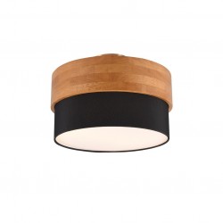 Seasons - Wooden Semi Flush with Black Fabric Shade Ø 30 cm Seasons - Wooden Semi Flush with Black Fabric Shade Ø 30 cm