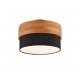 Trio-611500202 - Seasons - Wooden Semi Flush with Black Fabric Shade Ø 30 cm