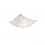 Elisa - Chrome Flush with White Glass with Clear Decor Elisa - Chrome Flush with White Glass with Clear Decor