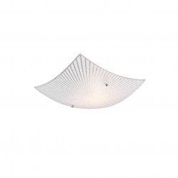 Elisa - Chrome Flush with White Glass with Clear Decor Elisa - Chrome Flush with White Glass with Clear Decor