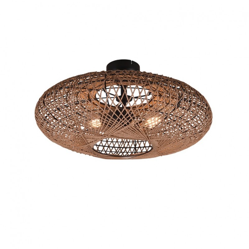 - Hedda - Black Ceiling Lamp with Rope Shade Trio-612300236 - Hedda - Black Ceiling Lamp with Rope Shade