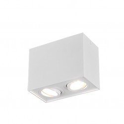 Biscuit - Adjustable Surface Mounted White Twin Spotlight Biscuit - Adjustable Surface Mounted White Twin Spotlight