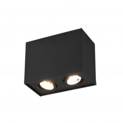 Biscuit - Adjustable Surface Mounted Black Twin Spotlight Biscuit - Adjustable Surface Mounted Black Twin Spotlight