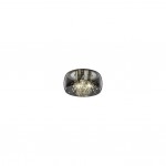 Crystel - Chrome 3 Light Ceiling Lamp with Smoked Mirrored Glass & Crystal