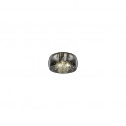 Crystel - Chrome 3 Light Ceiling Lamp with Smoked Mirrored Glass & Crystal Crystel - Chrome 3 Light Ceiling Lamp with Smoked Mirrored Glass & Crystal