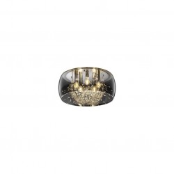 Crystel - Chrome 5 Light Ceiling Lamp with Smoked Mirrored Glass & Crystal Crystel - Chrome 5 Light Ceiling Lamp with Smoked Mirrored Glass & Crystal