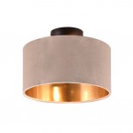 Julieta - Black Ceiling Lamp with Fawn & Gold Shade Julieta - Black Ceiling Lamp with Fawn & Gold Shade