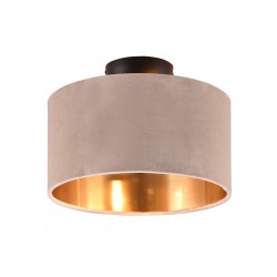 Julieta - Black Ceiling Lamp with Fawn & Gold Shade Julieta - Black Ceiling Lamp with Fawn & Gold Shade