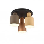 Agudo - Black 3 Light Semi Flush with Multicolour Shades Agudo - Black 3 Light Semi Flush with Multicolour Shades