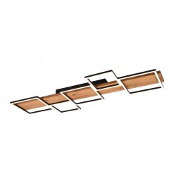 Harper - Black LED Ceiling Lamp with Wooden Detail Harper - Black LED Ceiling Lamp with Wooden Detail